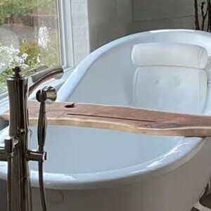 Solid Wood Live Edge Bath Caddy Tray